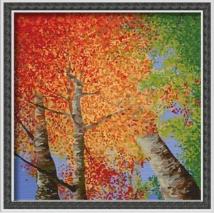 F012 tree design painting on canvas Diy oil Paint by numbers
