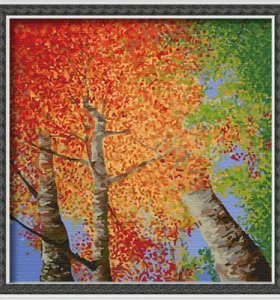F012 tree design painting on canvas Diy oil Paint by numbers