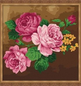Good quality Diy oil Paint by numbers F006 flower design painting on canvas