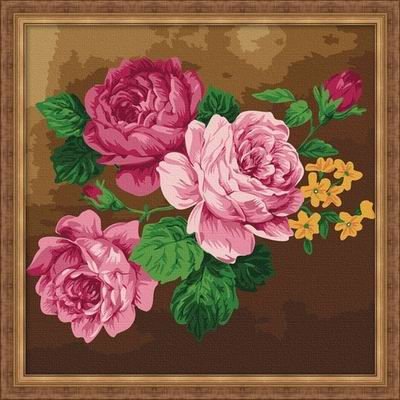 Good quality Diy oil Paint by numbers F006 flower design painting on canvas