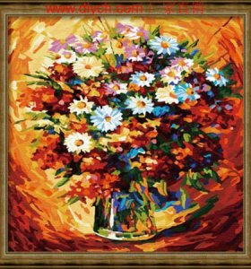 Diy oil painting by numbers 40*40cm beautiful flower design factory new