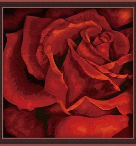Rosa roja flor abstracta pintura al óleo ventas al por mayor de diy pintura al óleo por números