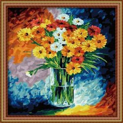 Abstrakten blume diy Öl malen nach zahlen, blumenstück auf canvvas