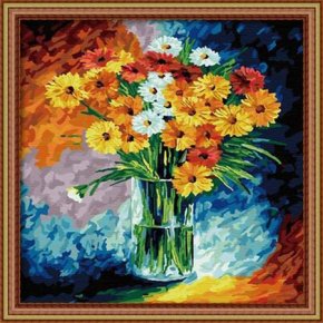 Abstrakten blume diy Öl malen nach zahlen, blumenstück auf canvvas