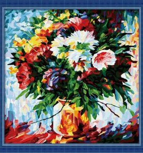 F008 flower design picture painting on canvas wholesales painting with numbers