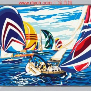 wholesales diy paint by numbers seascape painting ship design oil painting hot selling painting
