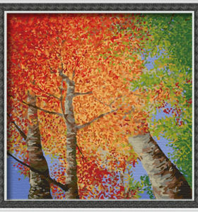 F012 tree design oil painting by numbers acrylic canvas oil paitning wholesales painting with numbers