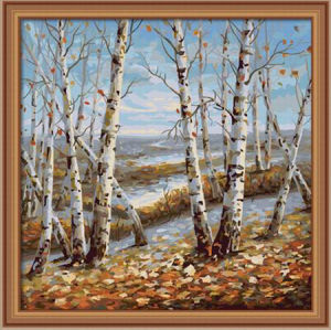 F030 tree desin painting on canvas digital paint by number wholesales painting with numbers