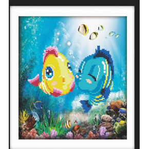 berühmten cartoon fisch harz 5d diamant malerei von Nummer für haus dekor