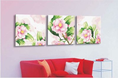 triple oil painting 3 panels oil painting by numbers flower picture design Painting for kids