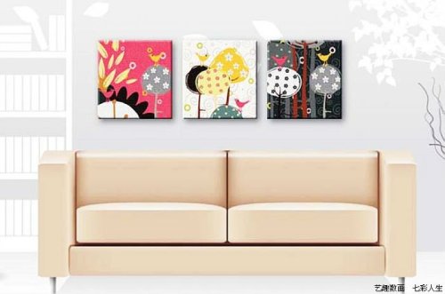 group oil painting,triple oil painting by numbers,home deco 3 panels oil painting