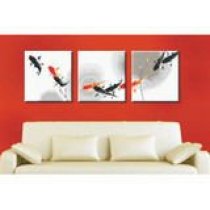 Paint sets for painting -group painting by numbers -3pcs triple canvas oil painting fish picture
