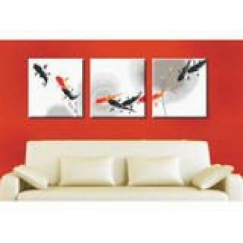 Paint sets for painting -group painting by numbers -3pcs triple canvas oil painting fish picture