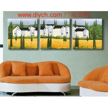 Diy oil painting by numbers P005 village naturel landscape acrlic paitning yiwu wholesales