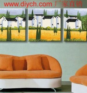 Diy oil painting by numbers P005 village naturel landscape acrlic paitning yiwu wholesales