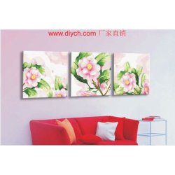 Malen nach zahlen neue blumen-design dreifach-gemälde für home deco