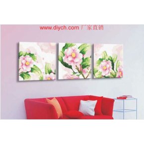 Malen nach zahlen neue blumen-design dreifach-gemälde für home deco