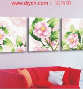 Pintura por números nuevo diseño de la flor triple pintura para el hogar deco