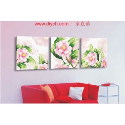 Painting by numbers new flower design triple painting for home deco