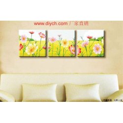 Pintura por números triple pintura con diseño de la flor P012