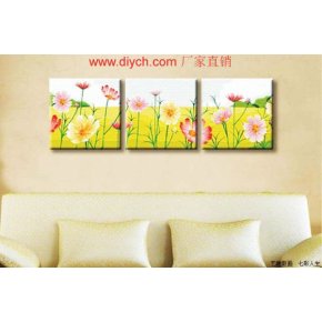 Malen nach zahlen dreifach-gemälde mit blumen-design p012
