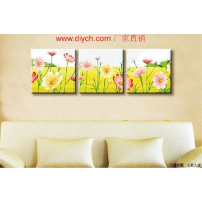 Painting by numbers triple painting with flower design P012