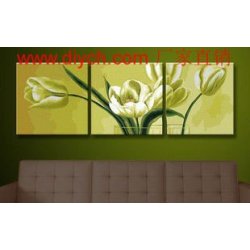 Diy Öl malen nach zahlen p002 dreifach-blume design malerei 3 stück Platten Gruppe malerei auf leinwand für wohnkultur
