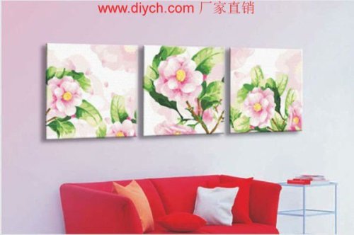 P041 flower design red rose paintings on canvas Diy oil Paint by numbers