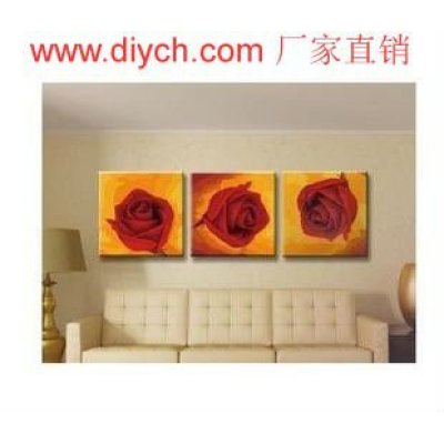 Painting by numbers rose 3pcs group painting