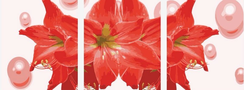 P029 red flower design paintings Good quality Diy oil Paint by numbers