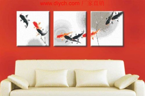 Diy oil painting by digital triple painting by numbers G006 fish design