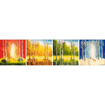 diy oil paint by numbers four panels new design oil painting