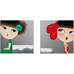 Pintura digital - fabricante - en71, Ce, Sgs de imagen moderna pintura de dos paneles