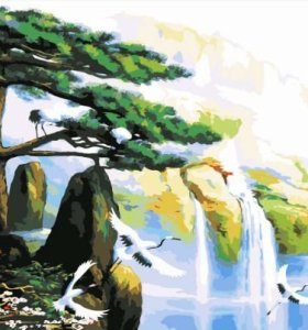 Diy oil Painting by numbers H004 naturel landscape painting on canvas jia cai tian yan yiwu wholesales