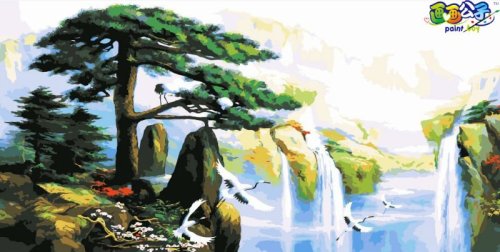 Diy oil Painting by numbers H004 naturel landscape painting on canvas jia cai tian yan yiwu wholesales