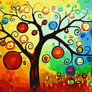 abstract canvas painting by numbers abstract tree painting