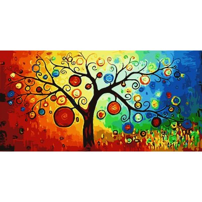 abstract canvas painting by numbers abstract tree painting