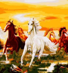 Diy pintura al óleo running horse imagen pintura de la lona pintura al óleo por números