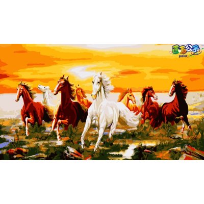 Diy oil painting running horse picture painting canvas oil painting by numbers