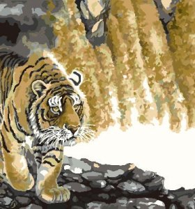 H016 diseño del tigre pintura en la lona de pintura por números