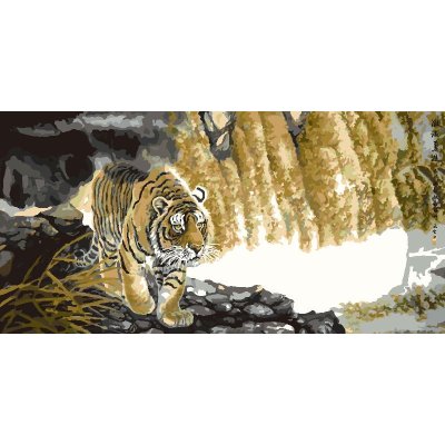 H016 diseño del tigre pintura en la lona de pintura por números