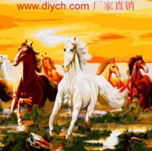 Diy oil painting by numbers H011 running horse design acrylic painting