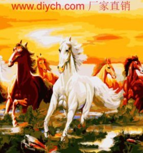 Diy oil painting by numbers H011 running horse design acrylic painting