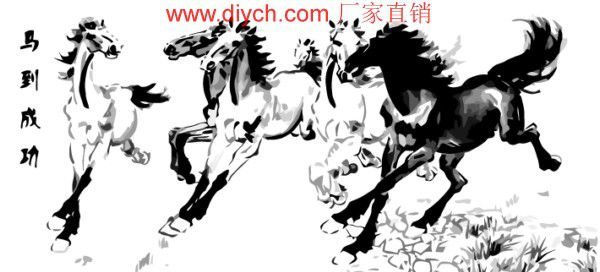 H010 running horse design painting on canvas Good quality Diy oil Paint by numbers
