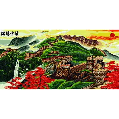 H014 paisaje gran muralla pintura china en la lona nuevo estilo de pintura por números