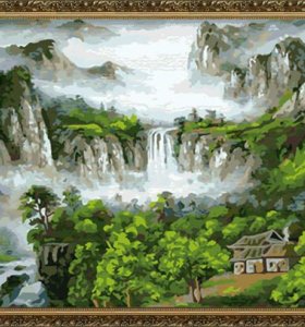 H059 naturel landscape large size canvas painting by numbers yiwu factory wholesales