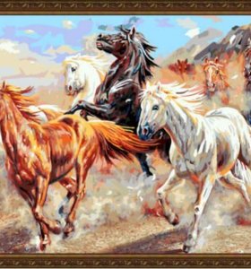 Ventas al por mayor de diy pintura al óleo con números running horse de gran tamaño de pintura