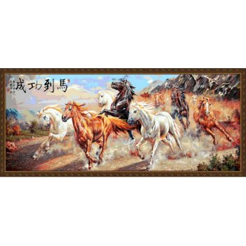 wholesales diy oil painting with numbers running horse large size painting