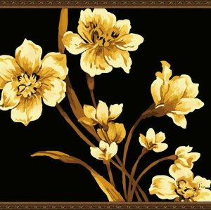 wholesales diy paint by numbers golden flower painting yiwu art suppliers flower abstract painting