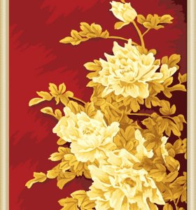 Ventas al por mayor diy pintura con números J011 de oro diseño impresión de la flor jiacaitianyan paintboy marca